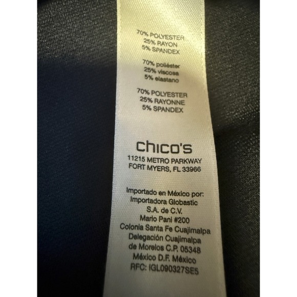 CHICOS Weekends - Women's Black White Zip Sweatshirt Jacket - Size 2 - Picture 5 of 5